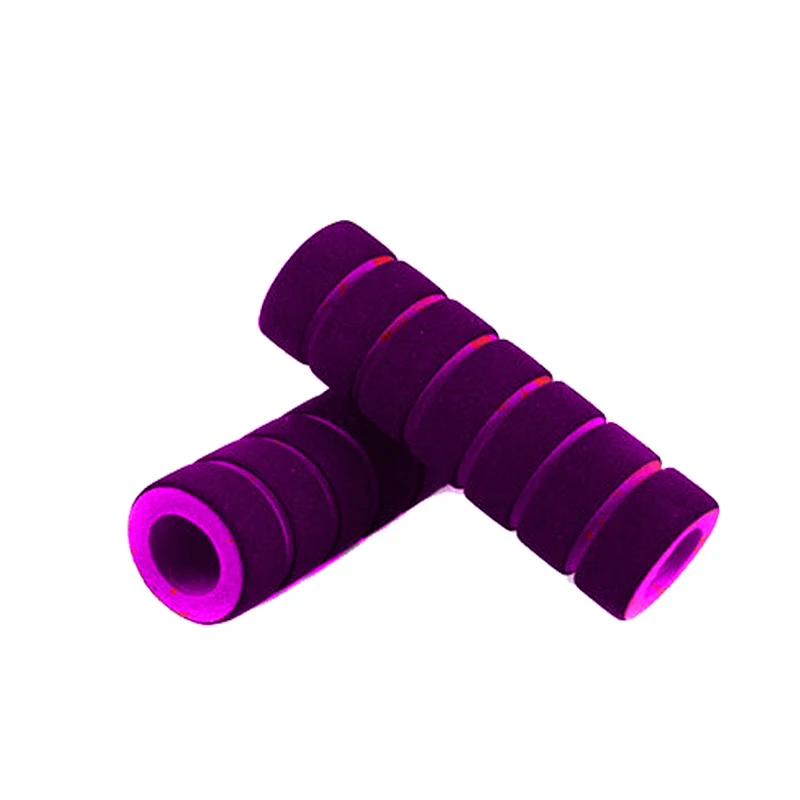 purple 2 шт велосипедная гоночная велосипедная рукоятка для мотоцикла, поролоновая губчатая рукоятка, нескользящая Мягкая рукоятка для горного велосипеда - Цвет: purple