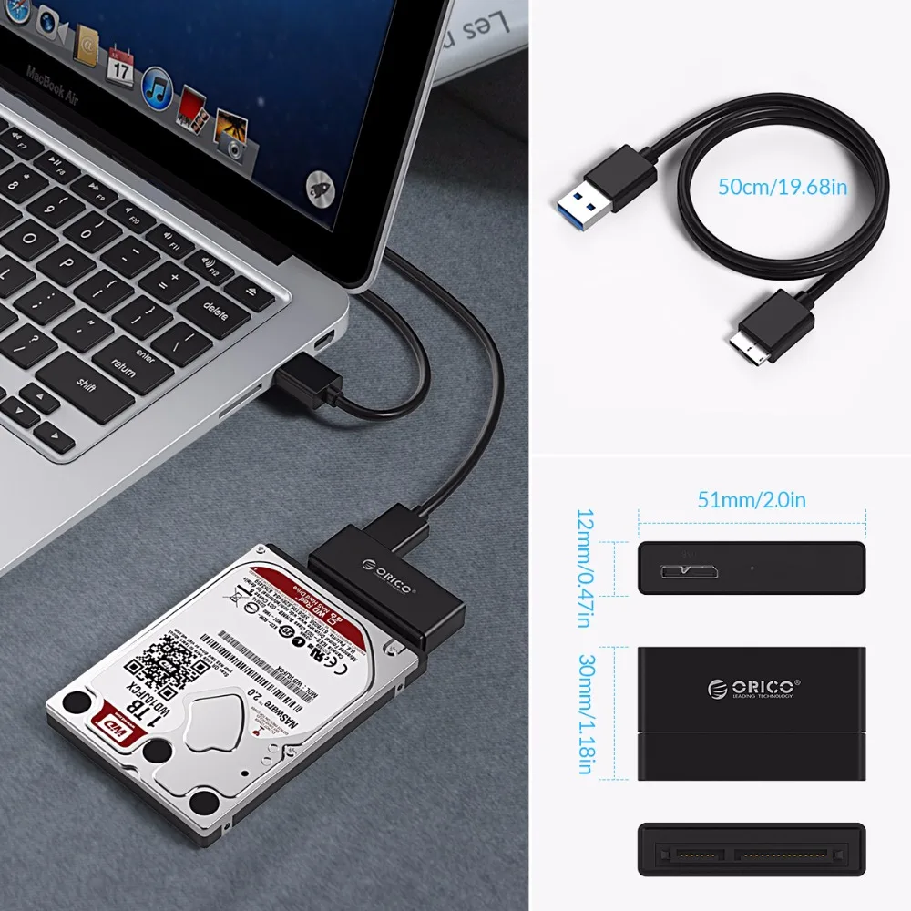 ORICO 2 5 дюймов жесткий диск SSD адаптер USB3.0 Тип A Micro B SATA3.0 HDD кабеля инструмент