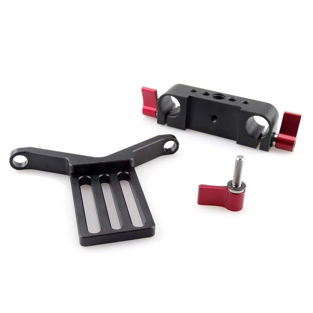 ACCSTORE Long Lens Support Height Adjustable 15mm Rod Clamp for DSLR Telephoto Rail System Follow Rig(Red Knob) | Электроника