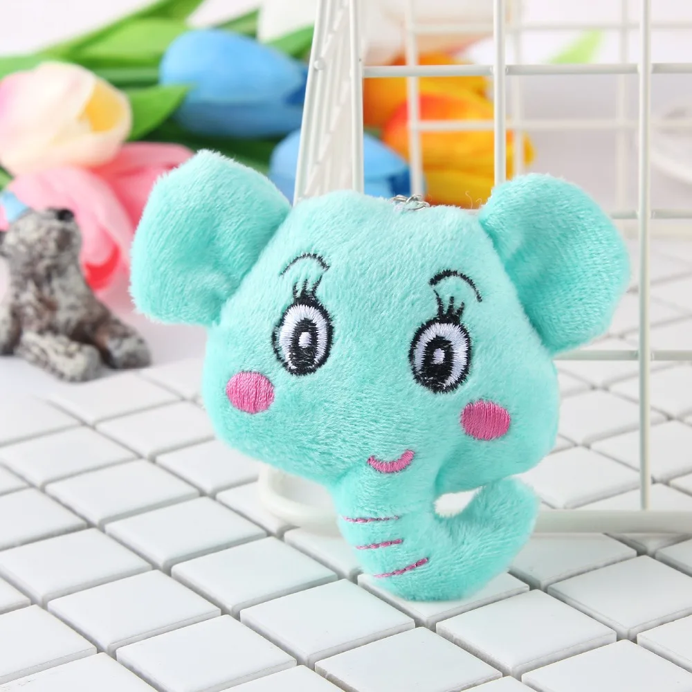 2 шт. синий розовый милый слон плюшевые любителей Сумочка с брелоком Шарм кулон Key