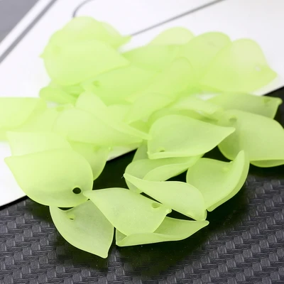 Light Green 100 шт 20 мм лепестки лотоса Матовые акриловые подвески в виде листьев цветок бусины аксессуары DIY свадебная Люстра подвеска - Цвет: Light Green