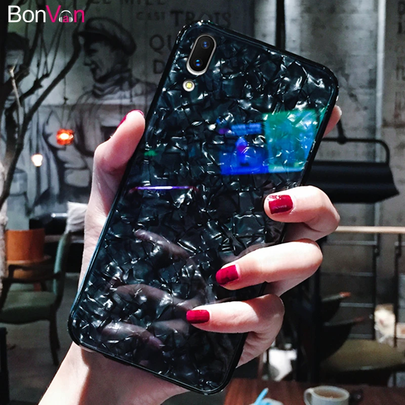 BONVAN закаленное Стекло чехол на huawei P20 Pro p20 case мечта Shell Блеск Твердый переплет чехол для huawei P20 lite мягкий силиконовый бампер случай защиты чехлы для телефон