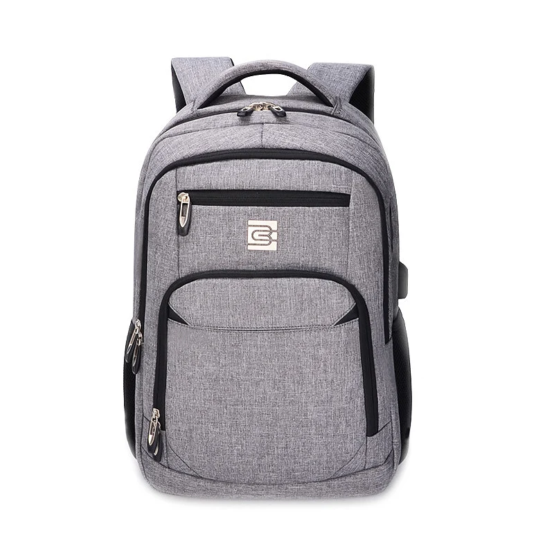 Grey 15,6 дюймовый Мужской и женский рюкзак для ноутбука, рюкзак для путешествий с защитой от кражи, тонкий прочный usb-порт для зарядки, рюкзак для колледжа, школьная сумка для компьютера - Цвет: Grey