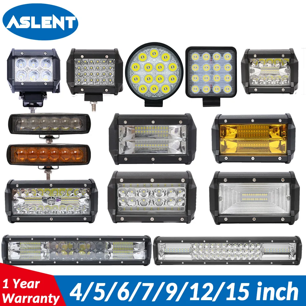ASLENT платье для детей 4 5 7 9 12 15 22 дюйма 18/72/120/360 Вт внедорожный светодиодный бар авто