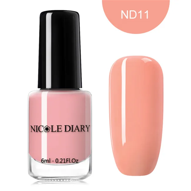Nude 11 NICOLE DIARY 73 цвета лак для ногтей красный серый блеск жемчужины для дизайна ногтей лак на водной основе маникюр лак для ногтей 6 мл - Цвет: Nude 11