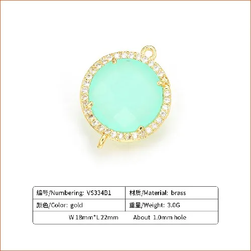 light green ZHUKOU Новые 18x22 мм коннекторы с кристаллами аксессуары для ожерелья ювелирные изделия для изготовления конфет ювелирные изделия фурнитура для украшения Модель: VS334 - Color: light green