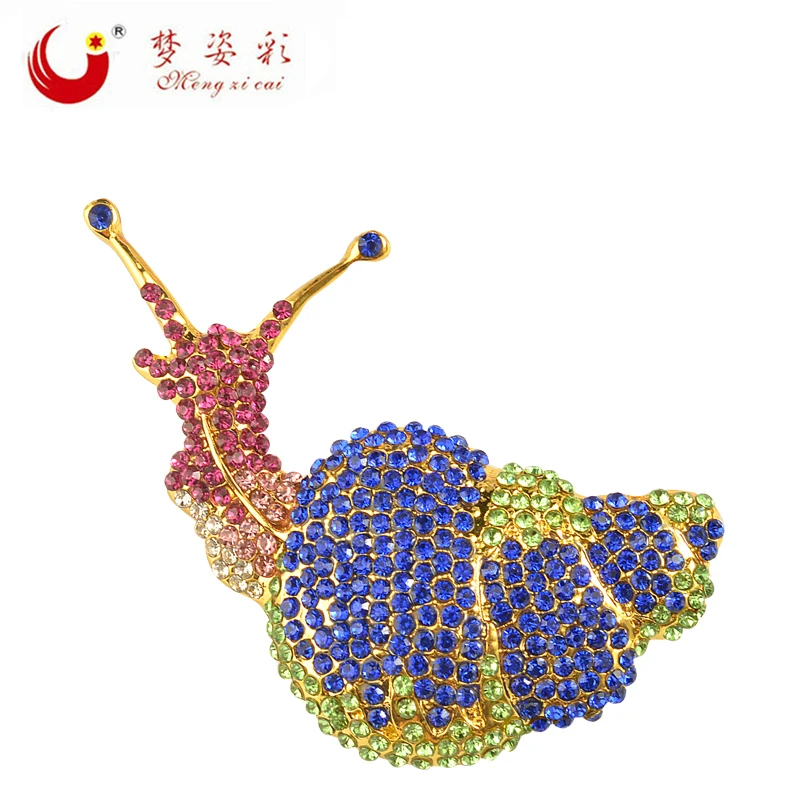 MZC Lovely Blue Crystal Brooches Pins for Women Wedding Hijab Pin Rhinestone Broach Garment Clothing Accessories | Украшения и