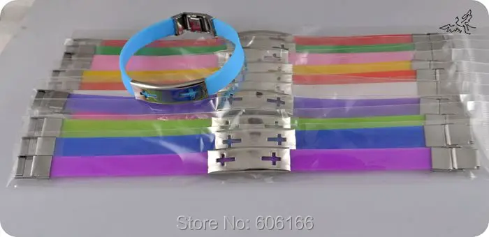 24 шт./лот двойные кресты разных цветов силиконовые браслеты браслет из