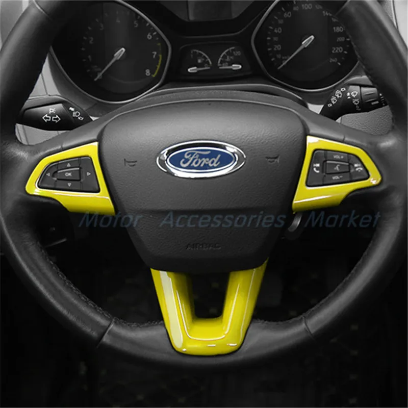 Новая матовая хромированная накладка на руль для Ford Focus 2015 2016 2017|ford focus chrome|trim wheeltrim