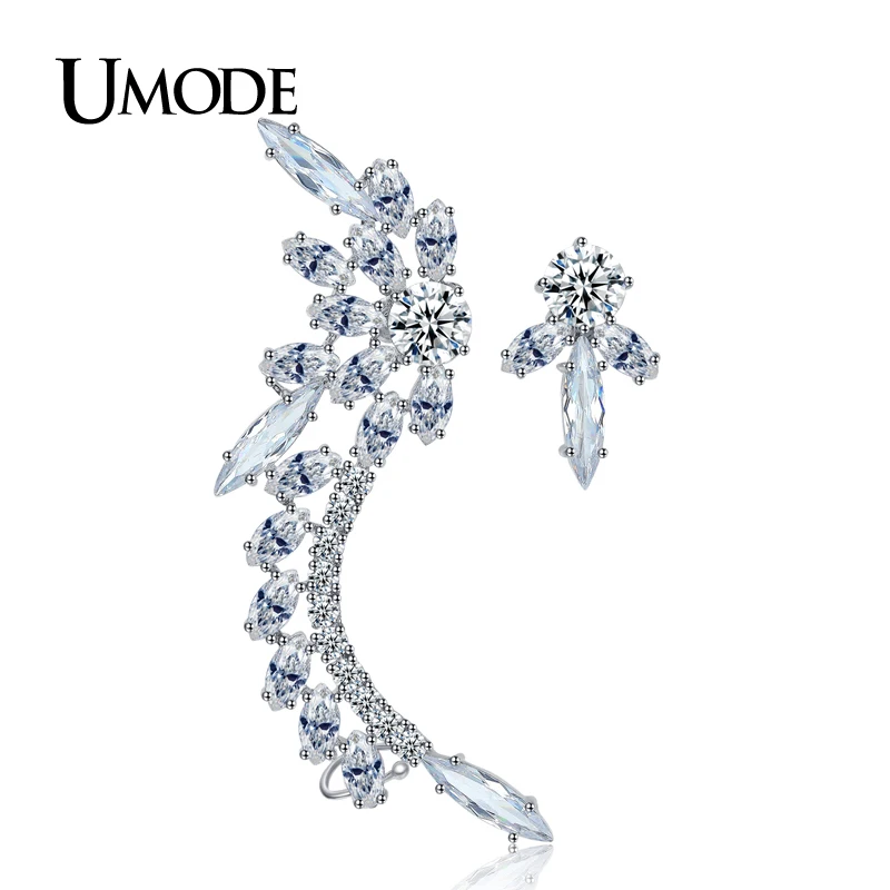 Женские серьги пусеты UMODE брендовые неподходящие гвоздики белого и золотого