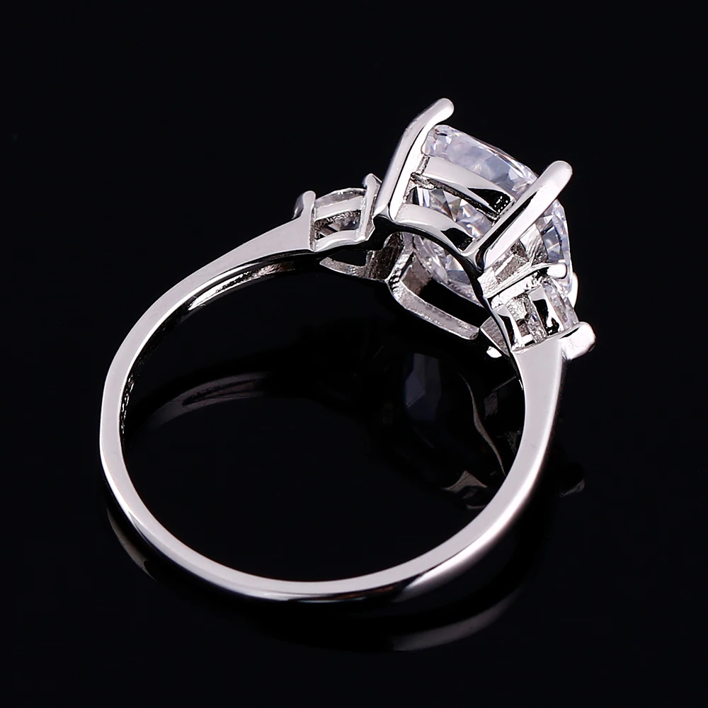 Nasiya Classic Elegant White Zircon Rectangle Ring 925 Silver Jewelry Wedding Band Bridal Rings For Women Ladies Daily Life Gift | Украшения