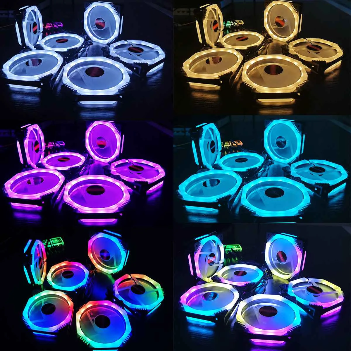 3/6 шт. 120 мм охлаждающий вентилятор охлаждения симфония Aura SYNC RGB ПК вентилятор охлаждения для компьютера Тихая мышь игровая чехол музыка дистанционного Управление