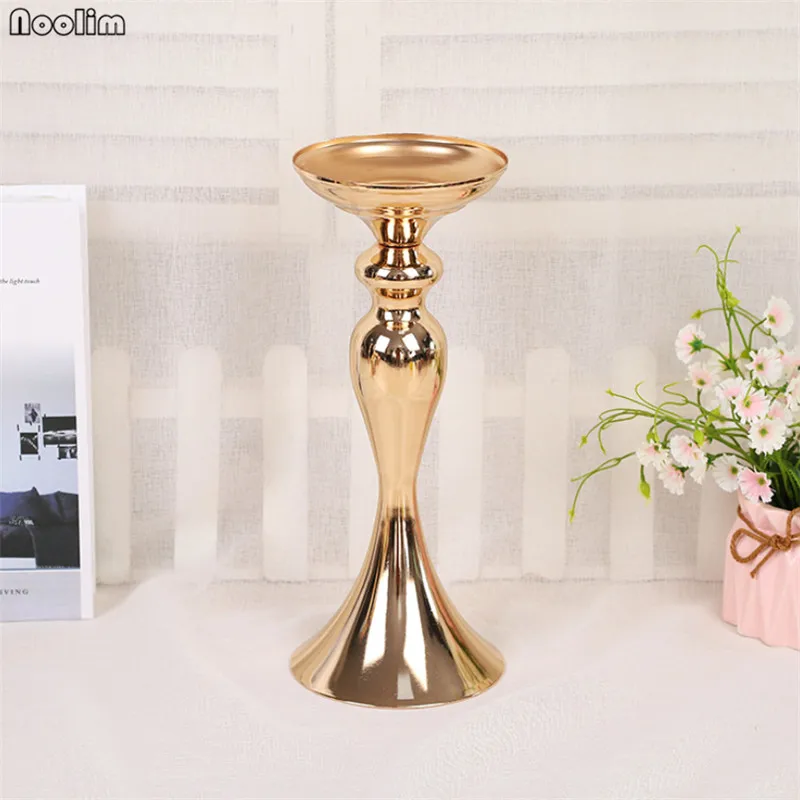 32cm Gold 2 шт./партия Железный подсвечник свадебный реквизит Цветочная ваза настольная Центральная подставка для цветов дорожный Свадебный декор - Цвет: 32cm Gold