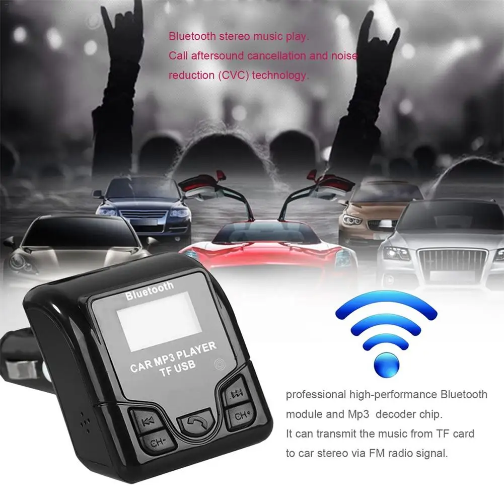 Universal Car MP3 Audio Player FM Modulator Bluetooth Hands Free Wireless With USB Charger LCD Display For Phones Accessories | Автомобили
