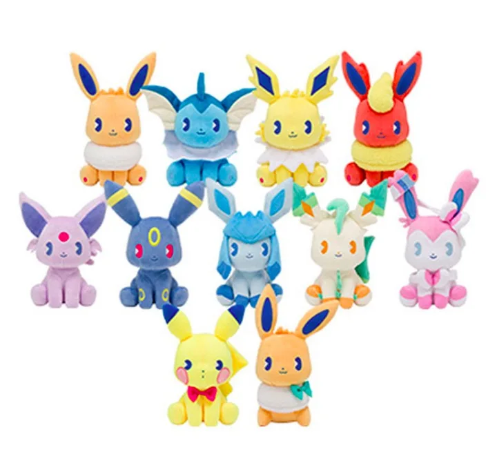 Лето Soda карманные животные Пикачу Eevee Семья плюшевые куклы Sylveon Aquali Espeon Jolteon Vaporeon игрушка детский подарок SA1944
