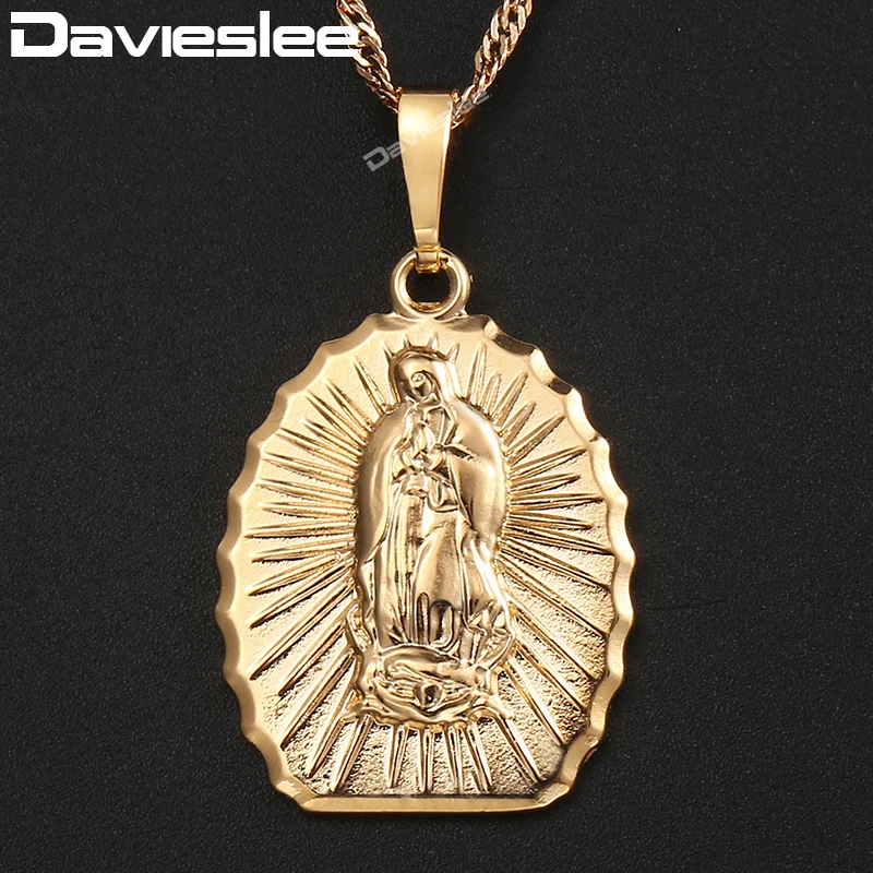 Подвесное ожерелье Davieslee для женщин цвет шампанского золотой святое
