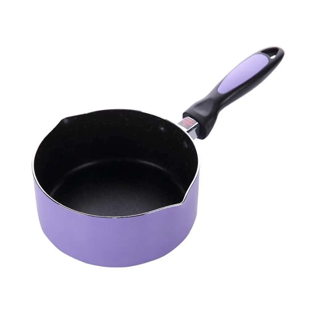 Purple 16 см мини детское питание молочная кастрюля из нержавеющей стали Композитное дно кастрюля Антипригарная посуда детские принадлежности - Цвет: Purple