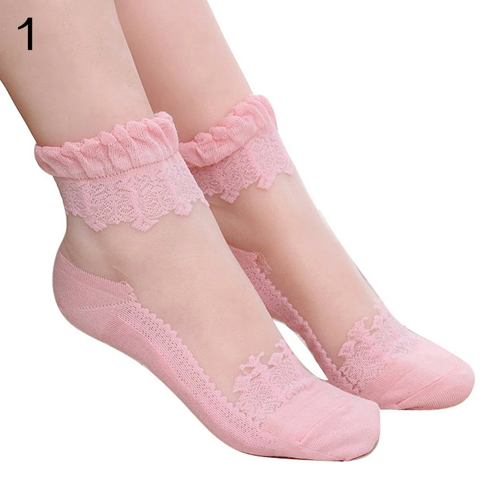 3 Color Ultra Thin Lace Transparent Ankle Sock Summer Breathable Gothic Women Elastic Short Socks Mujer Calcetines Hosiery | Женская