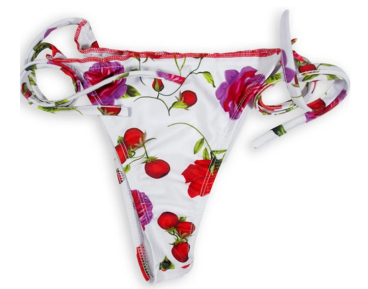 

2017 Women Swimwear 2PCS Floral Printed Lady Bikinis Set Bandage Push-Up Padded Bra Swimsuit Bathing Bather Women Beach Outwear