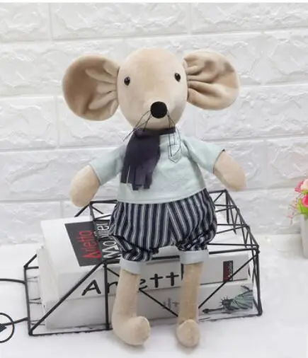 brown boy candice guo! cute plush toy lovely cartoon couple lover mouse handsome dress rat soft stuffed doll girl birthday Christmas gift - Цвет: brown boy