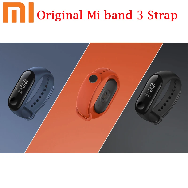 Оригинальный ремешок Xiaomi mi band 3 силиконовый цветной браслет для Mi Band умный