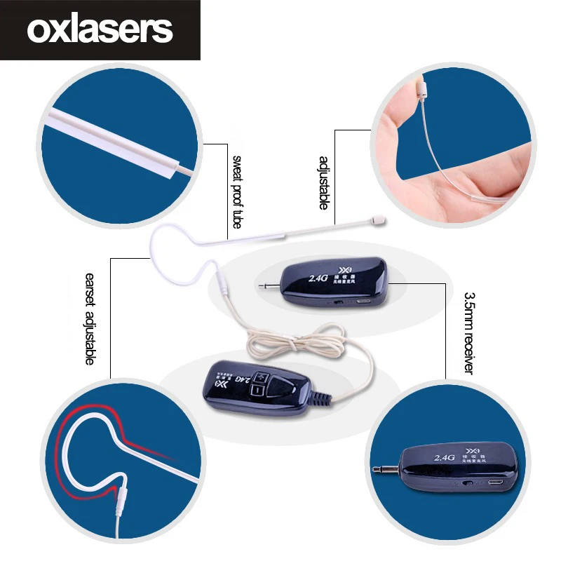 Беспроводной микрофон OXLasers 2 4G невидимый для наушников колокольной конференции и