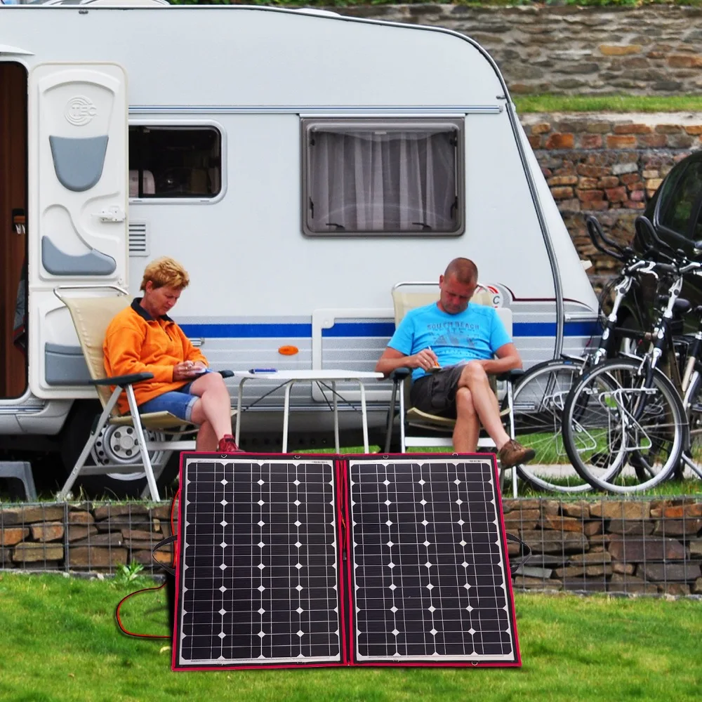 100w 12V Гибкая Складная солнечная панель наружная солнечная панель s наборы для кемпинга/лодок/RVHome/солнечных батарей 18V панели солнечной зарядки