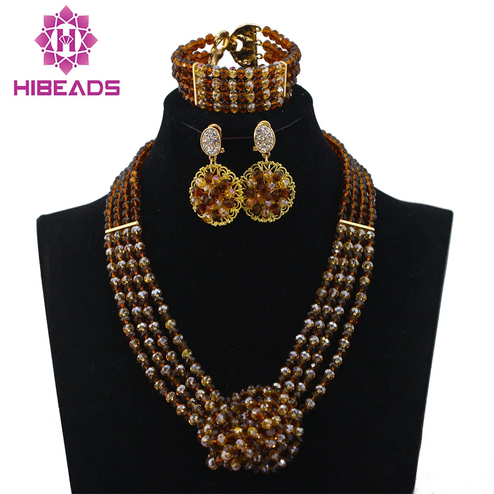 2017 новейшие оранжевые нигерийские африканские бусины комплект ювелирных