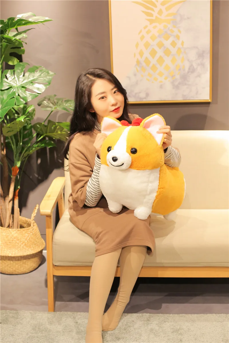 Новая плюшевая игрушка для щенка корги с короткими ножками, мягкая милая кукла для щенка корги, детские игрушки, праздничный подарок для девочек/детей