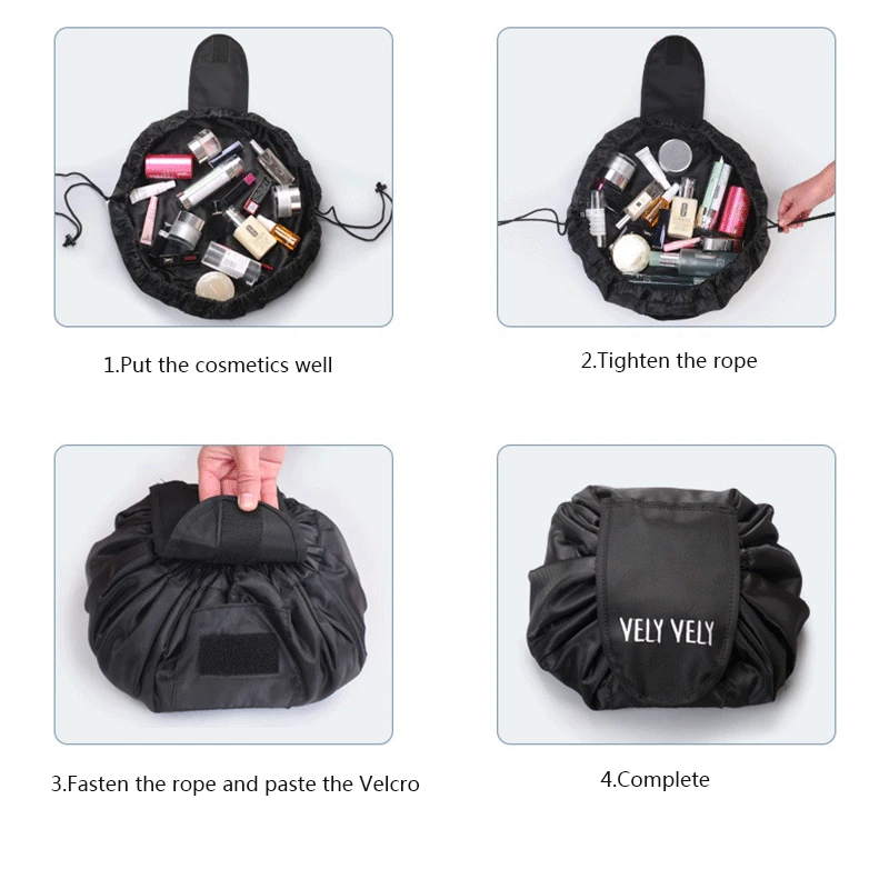 Дорожный футляр Drawstring косметичка Для женщин Путешествия хранения Дамская строка