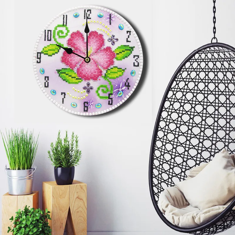 DPF diy 5D Набор для рисования с круглыми камнями и полотном вышивкой часы Стразы