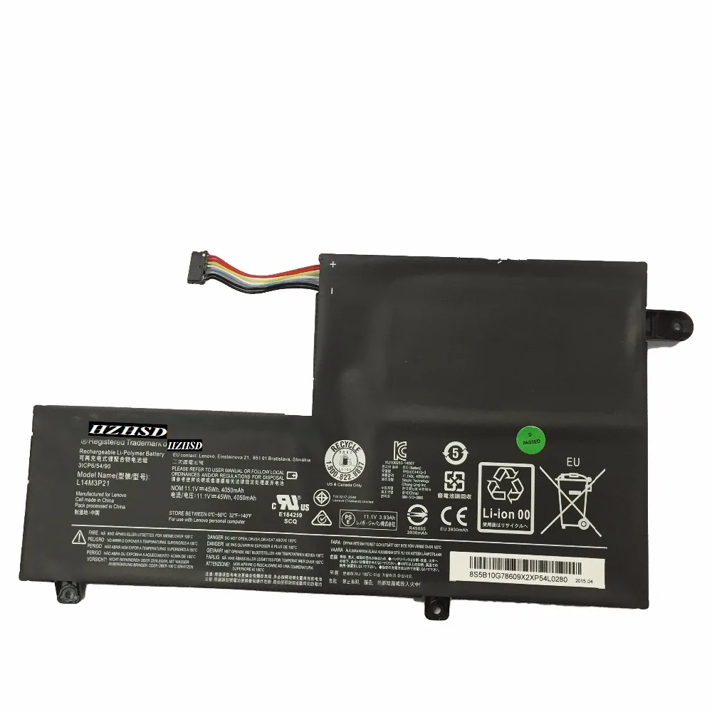 11.1V 45WH 4050mah Original L14L3P21 L14M3P21 L15M3PB0 Laptop Battery For Lenovo Edge 2-1580 Flex 3 1470 FLEX 3-1580 5B10G78611 |