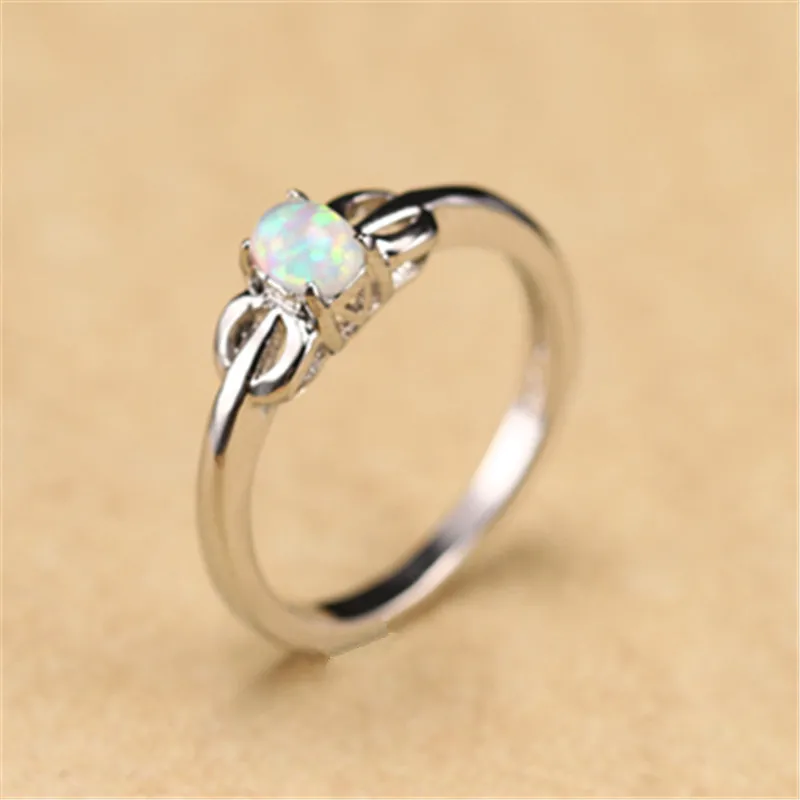 Женский набор колец WalerV кольцо в стиле ретро с овальным белым огненным опалом