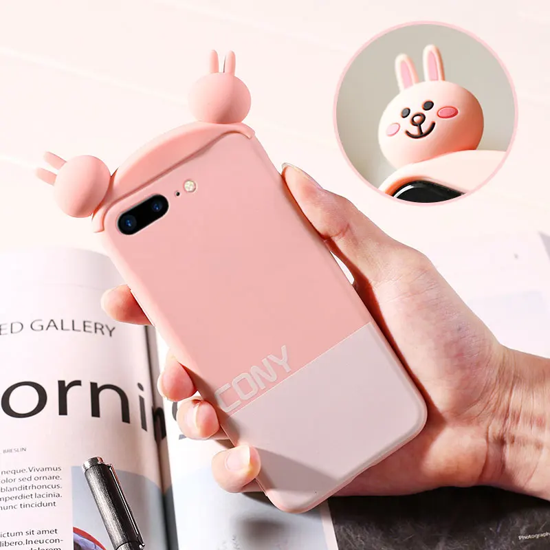 Для iphone 8 3D курица Салли медведь чехол-Кролик для X 7 plus 6 S/6 S обруч волос Мягкий