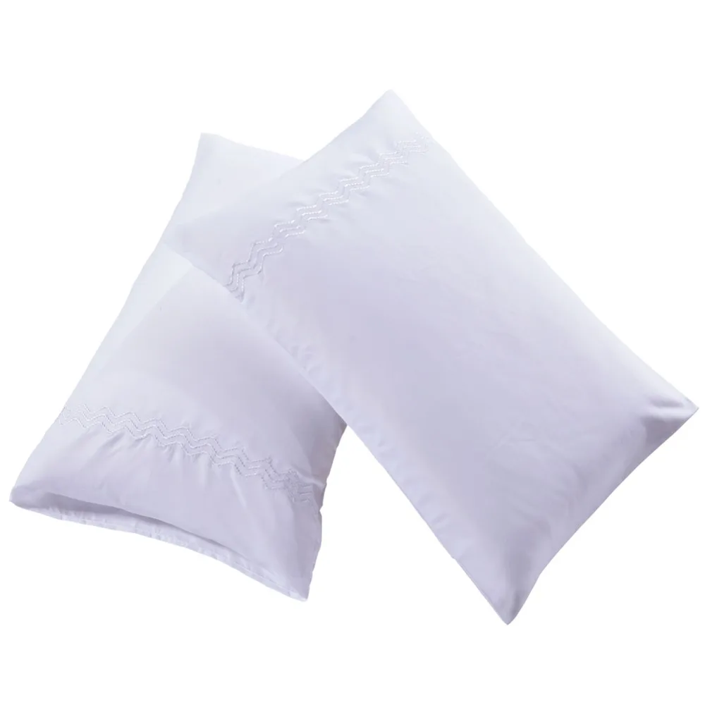 Solid Color Sanding Embroidery Bed Sheets Queen King Size Sheet Set 1 Piece Flat Fitted 2pcs Pillowcases | Дом и сад