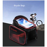 waterproof bike bag frame front head top tube cycling bag double pouch 6 2 inch touch screen bicycle bag accessories