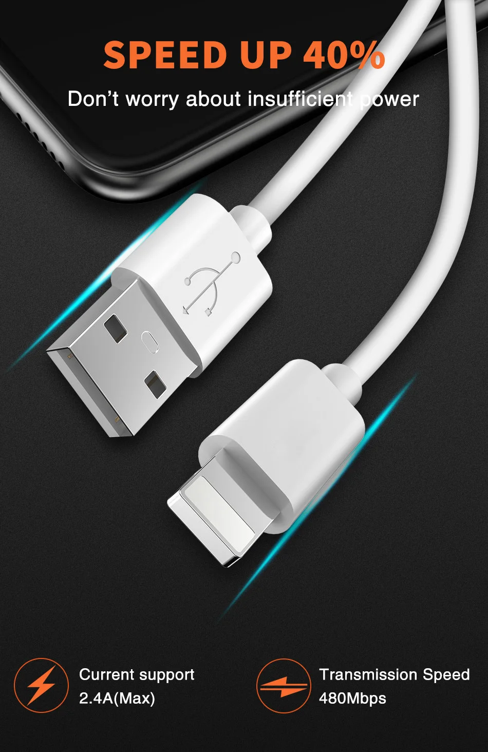 USB кабель для iPhone X, 8, 7, 6, 5, 6 S, 1 м, a, кабель для быстрой зарядки, USB кабели для синхронизации данных для iPhone 5S, 5C, SE, iPad, Usb шнур для зарядного устройства