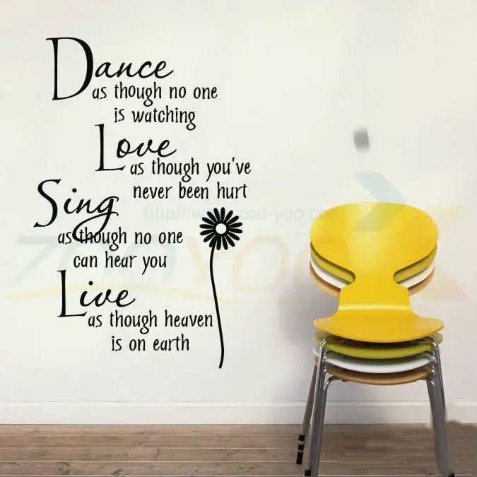 

Details About Dance quote wall decal removable art home decor quote vinyl wall sticker 105*65cm ZYVA-8034