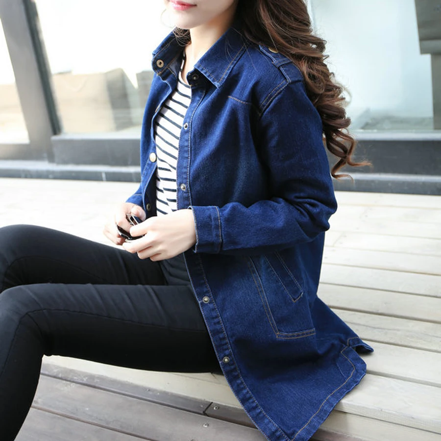 Женские Джинсы Тонкий Джинсовой Куртки Мода 2016 Осень Старинные Весенние Женщины