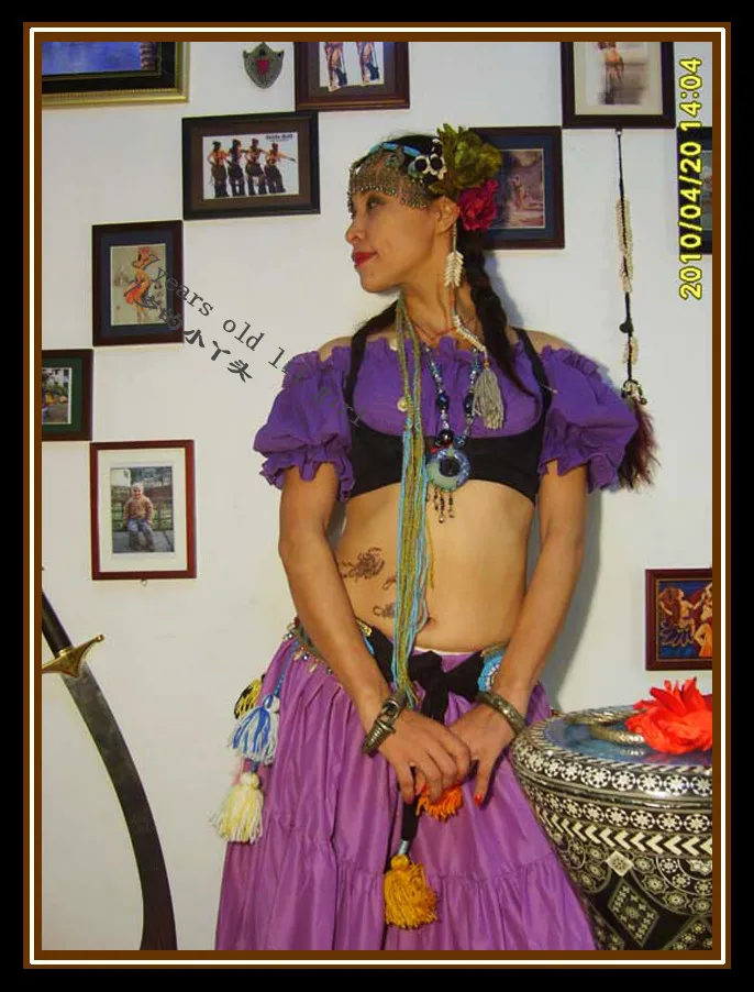 САР танец живота Ренессанс укороченный топ пират Wench Gypsy костюм феи крестьянское