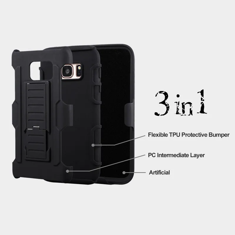 LANCASE For Samsung J7 Prime Case Silicon Armor Heavy Belt Clip Hard Stand Galaxy J5 A5 2016 |