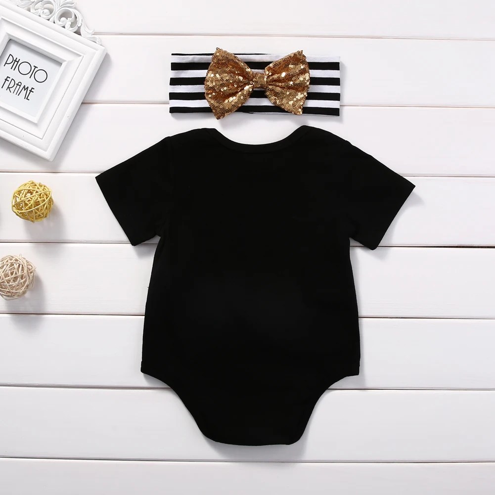 

Newborn Infant Baby Girls Headband Jumpsuit Bodysuit Clothes Outfits Set