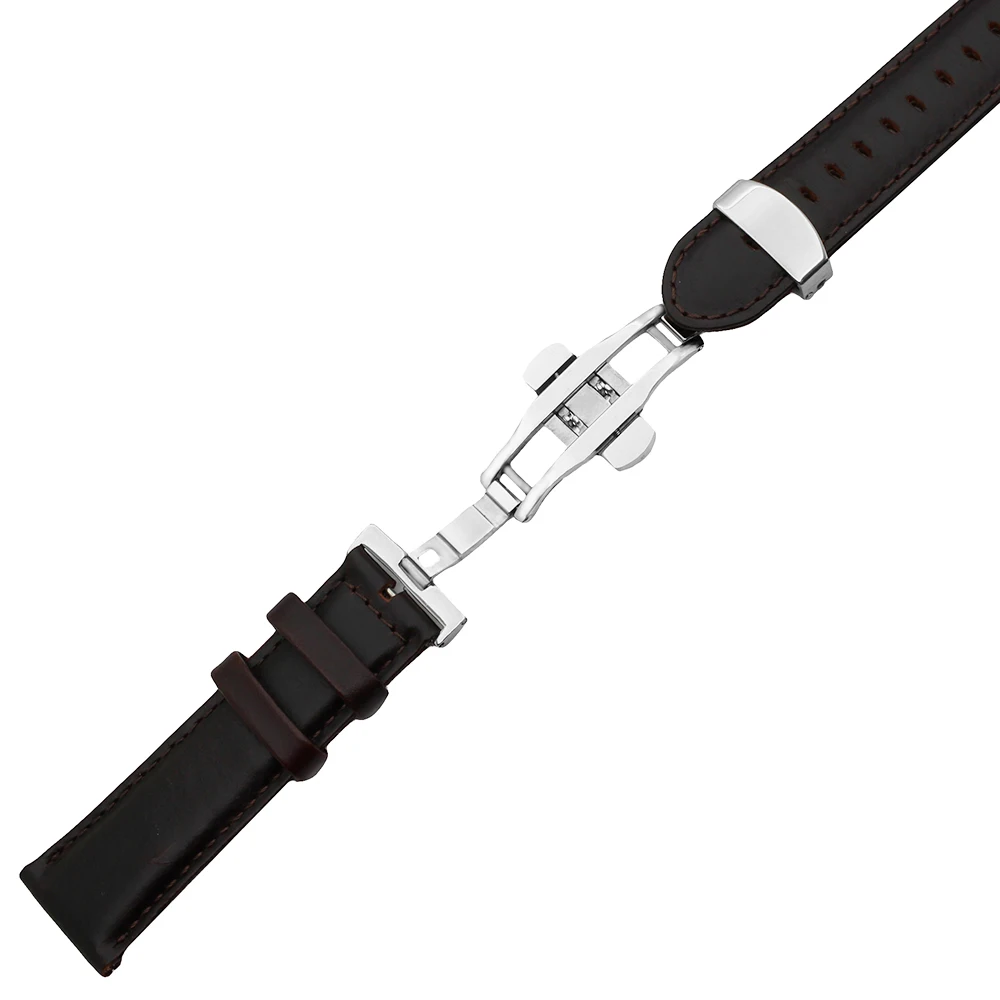 Ремешок для часов из натуральной кожи для Baume& Mercier 22 мм для мужчин и женщин, быстросъемный ремешок на запястье, петля для ремня, браслет черный коричневый+ булавка