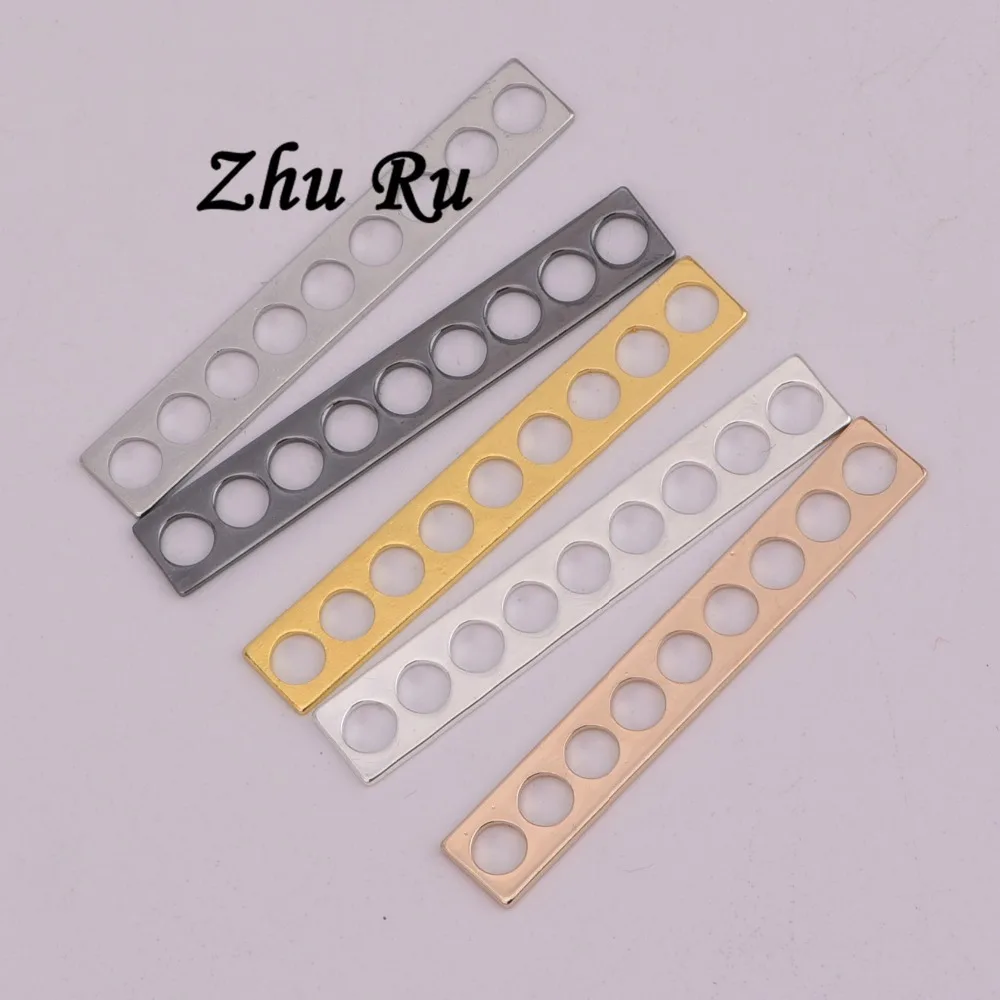 10 шт. ZHU RU 41*6 2 мм амулеты полые девять отверстий прямоугольный разъем украшения