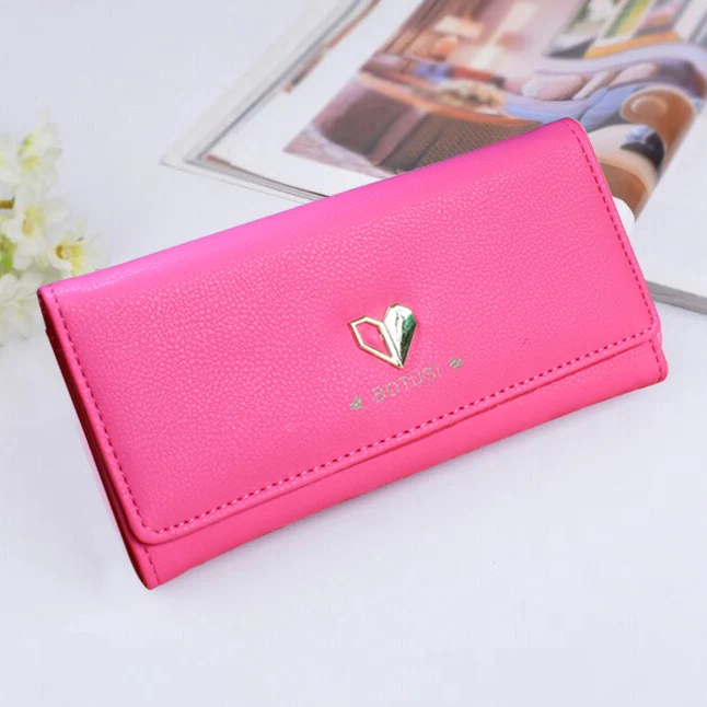 Женские кошельки Женский кошелек из искусственной кожи с ремешком на руку|wallet