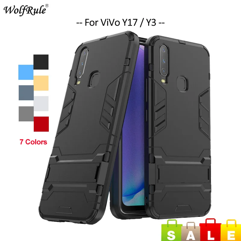 ДЛЯ ViVo Y17 чехол Y3 X27 V15 Бампер ТПУ и ПК держатель защитный жесткий для Pro Чехол