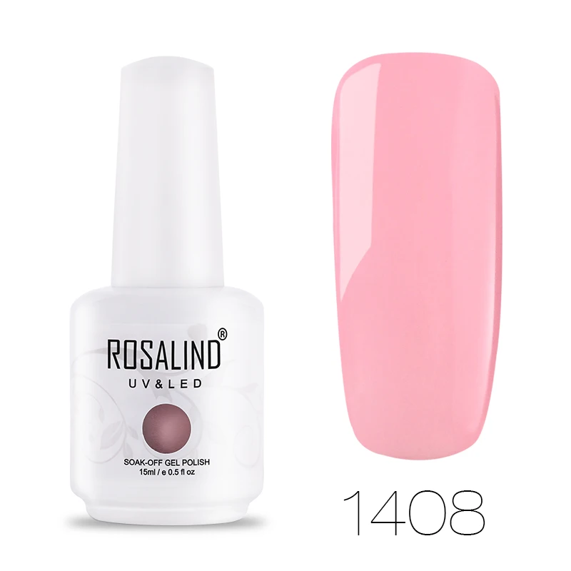 1408 ROSALIND Гель-лак 15 мл белая бутылка дизайн для полупостоянного УФ-излучения и led 60 красивых цветов ногтей художественный Гель-лак для ногтей - Цвет: 1408