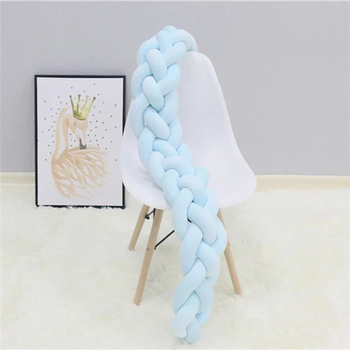 4 tied Blue 2M 200 см скандинавские Детские кроватки бампер узлы для новорожденной кроватки барная защита кроватки бамперы постельные принадлежности аксессуары для спальни декор для детской комнаты - Цвет: 4 tied Blue 2M
