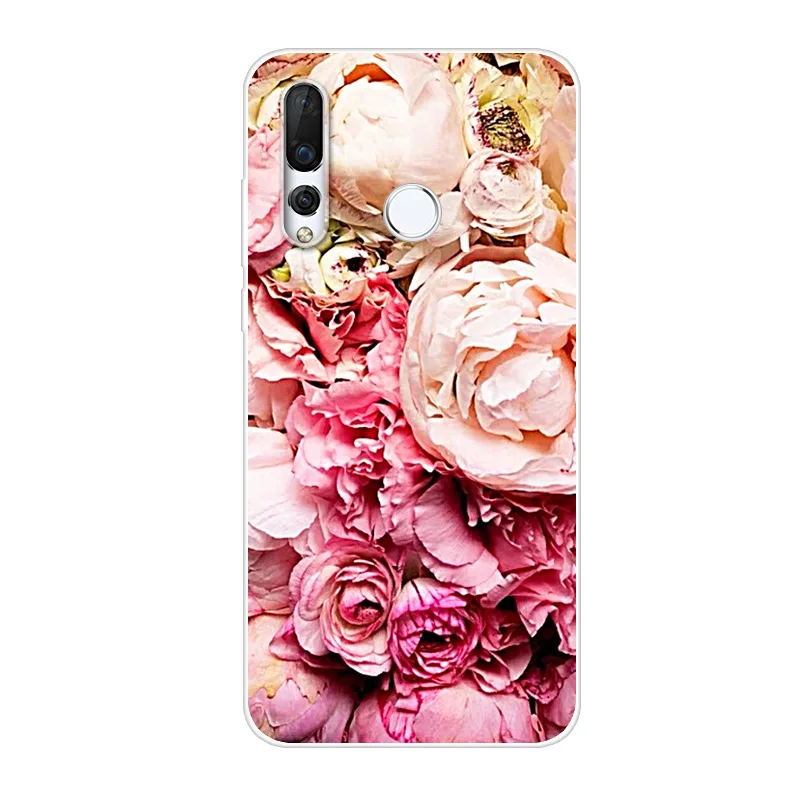 Phone Case For Huawei Nova 3 4 Soft Silicone TPU Fashion Flower Painted Back Cover |