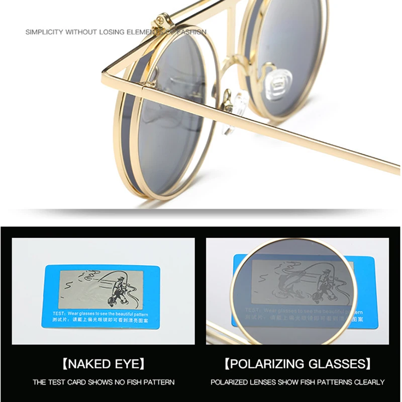 

Brand Designer Round Polarized Steampunk Sunglasses Women Mirror Shades Sunglasses For Men Retro Steampunk Eyewear For Unisex